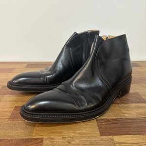 Gianni Barbato Mens Boots 41.5 8.5 Black Leather Italian Ankle Point Toe Design